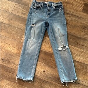 Flying Monkey Light Blue Distressed Ankle Jeans